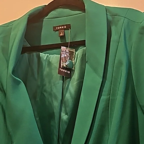 Torrid green suit coat jacket 4x 26 - Picture 5 of 7